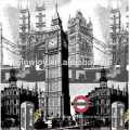 London big Ben Pattern waterproof EVA shower curtain